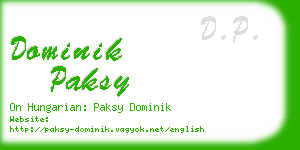 dominik paksy business card